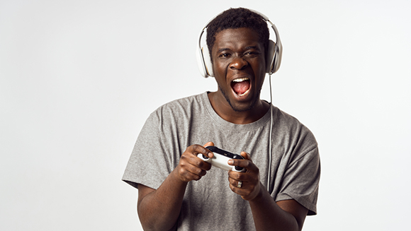 young black male gamer