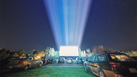 cars at a drive-in