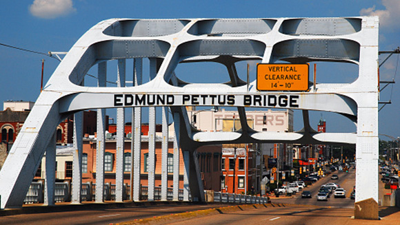 photo of the edmund pettus bridge where the famous march on Selma occurred