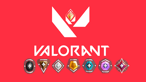 valorant logo on red background