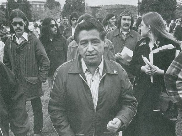 Cesar Chavez visits Colegio Cesar Chavez in 1974, a year after the school opened in Mount Angel, Ore.