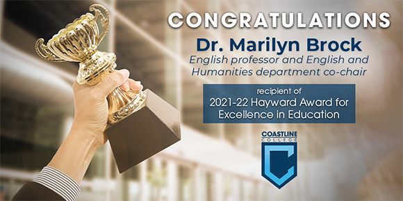 congratulations message for Dr. Brock for earning the Hayward Award