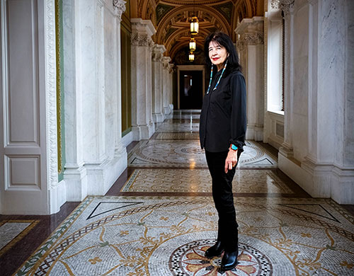 Poet Laureate of the United States Joy Harjo, June 6, 2019. Harjo is the first Native American to serve as poet laureate and is a member of the Muscogee Creek Nation.