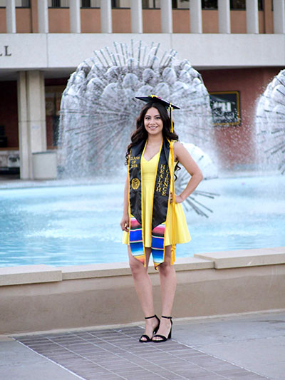 Vianca Cortes after graduating from Cal State Long Beach