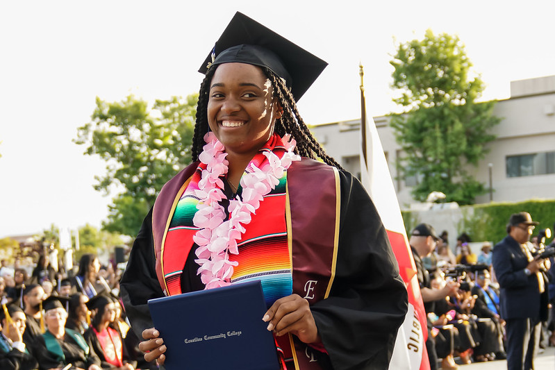Black graduate at Coastline Commencement