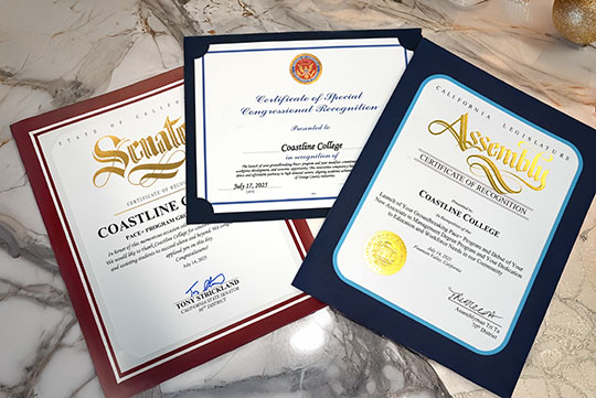 Proclamations from the offices of Congressman Derek Tran, Senator Tony Strickland, and Assemblymember Tri Ta