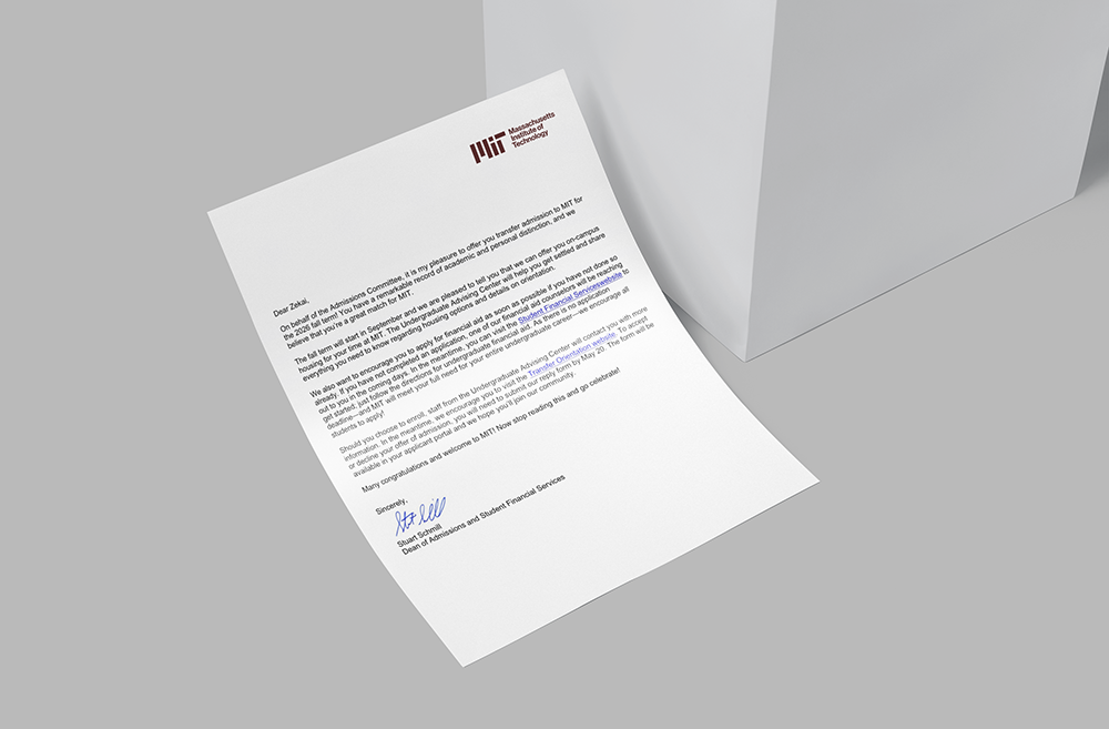 MIT Acceptance letter